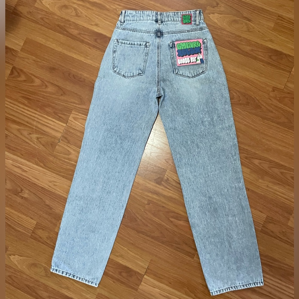 Zumiez Empyre Tori Courtney Wash Skate Denim Jeans Baggy High Rise Distressed 0 - Picture 9 of 16